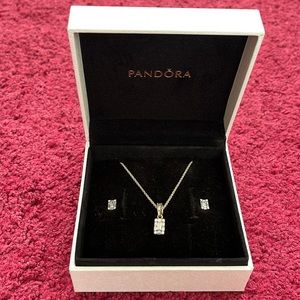 Pandora earring and necklace set